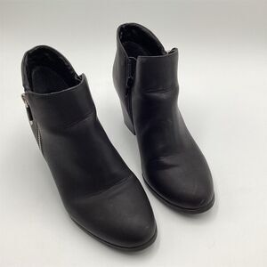 Style & Co Women's Black‎ Ankle Booties Size 9M Almond Toe Block Heel